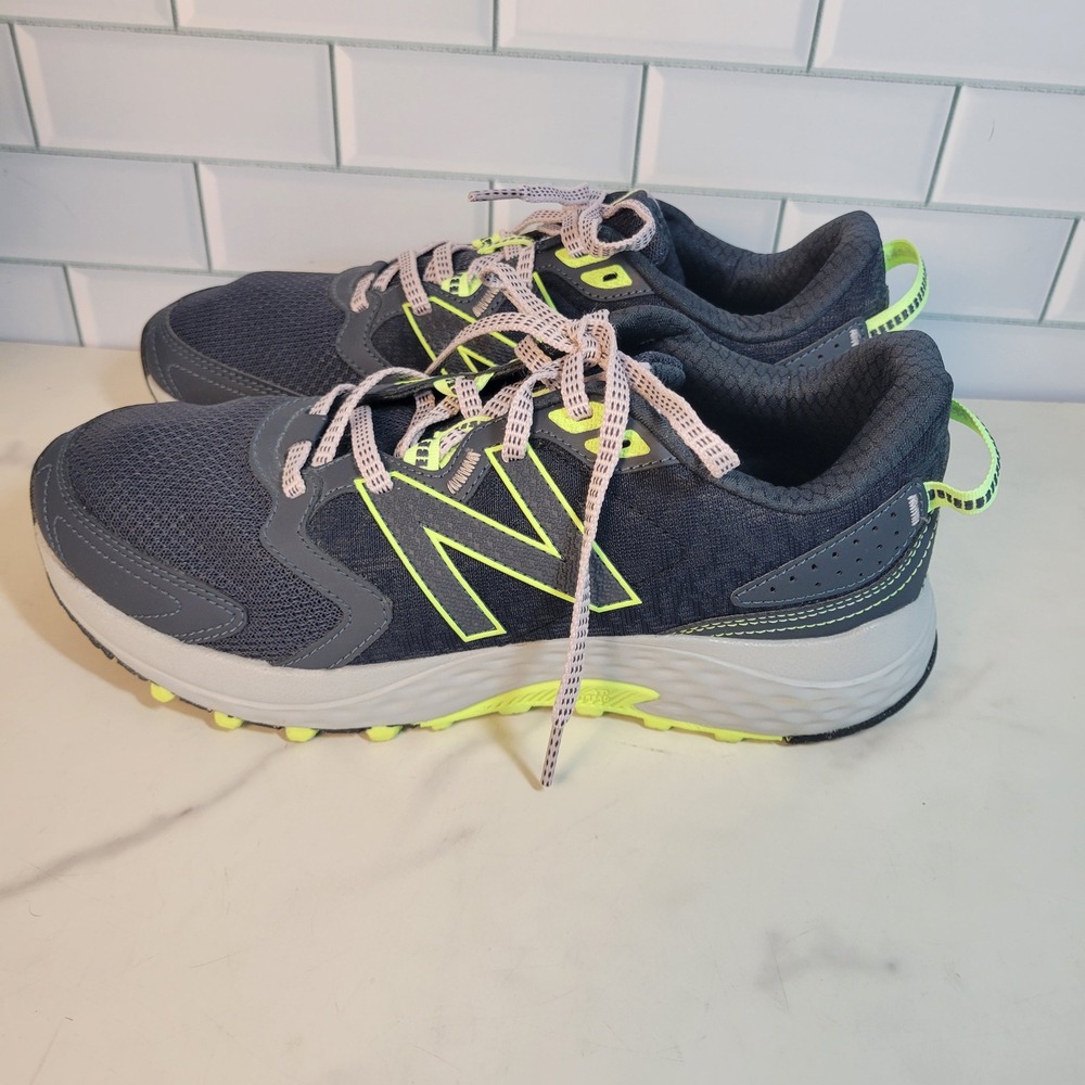 New Balance 410v7 Trail Running Shoes Womens 10 Navy Grey Lime MT410LP7